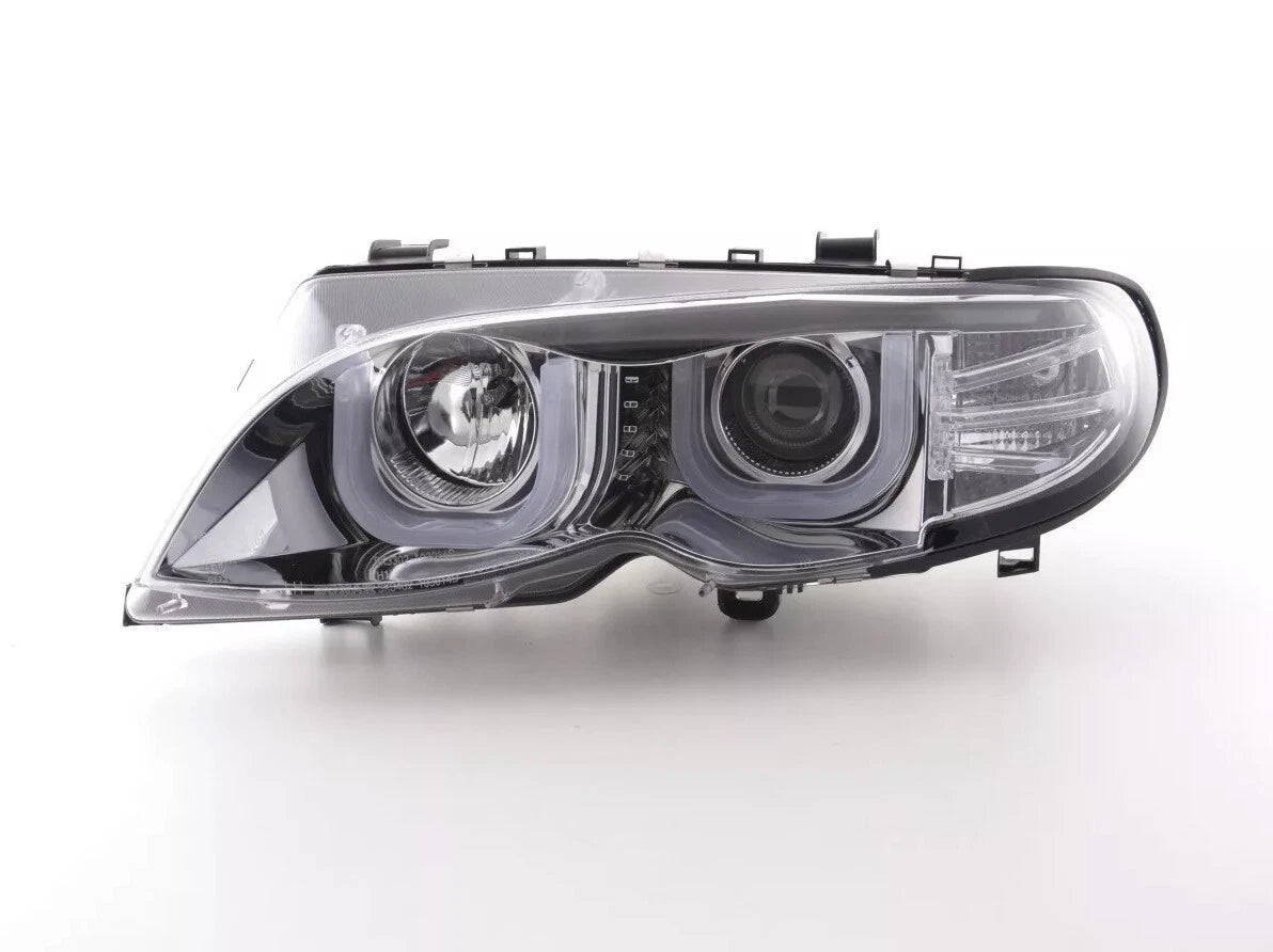 Projector Chrome Headlights Pair for BMW 3-Series E46 (2002–2005) NTR2236
