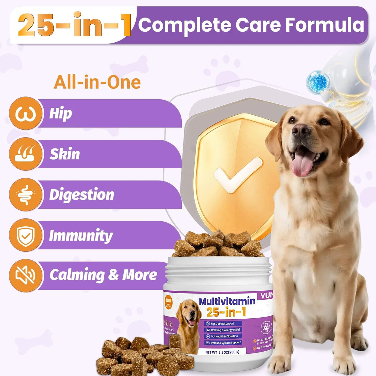 Dog Multivitamin 25 in 1 Chewable Supplements for Dogs