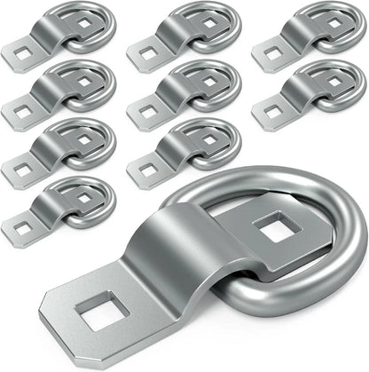 10X 3/8" D-Rings Heavy Duty Tie Down Anchors for Trucks (6000 lb Capacity)