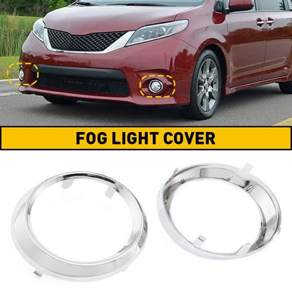 2X Fog Light Bezel Lamp Cover for Toyota Sienna SE (2011–2017) Chrome Trim