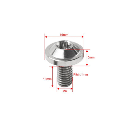6 x Black Titanium M6x10mm Torx Head Bolts for Bike Motorcycle