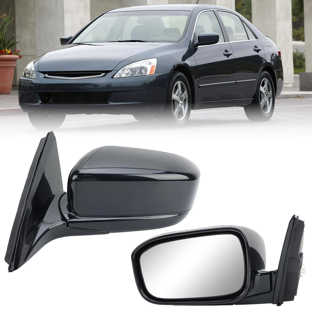 Left Driver Side Mirror for Honda Accord (2003–2007) Manual Folding Black