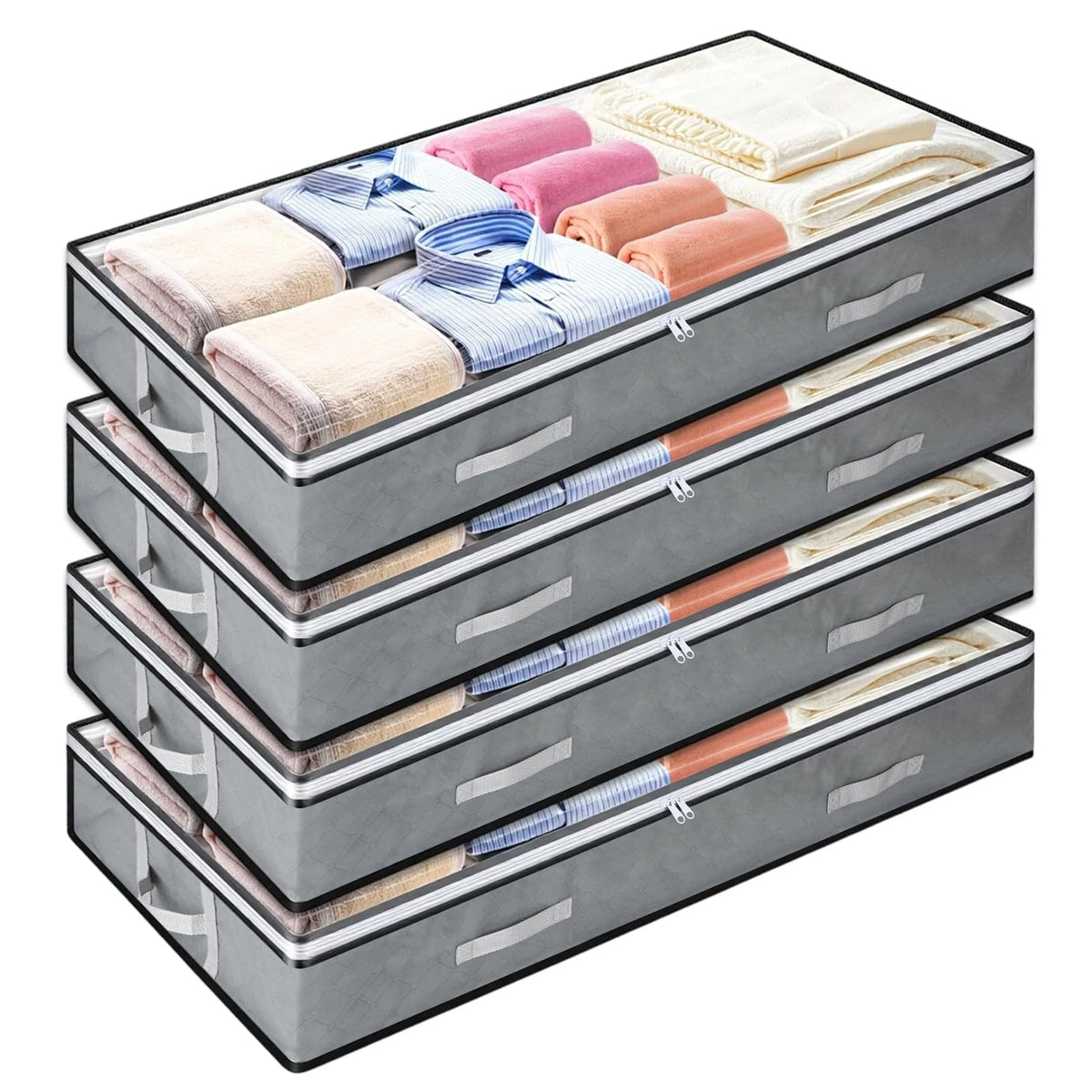 4X 5.5 Inch Under Bed Storage Bins for