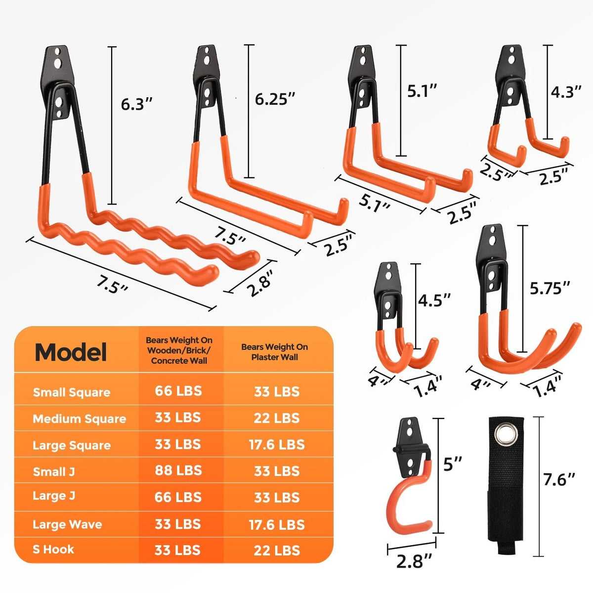 16 Pack Utility Steel Garage Hooks for Storage Solutions