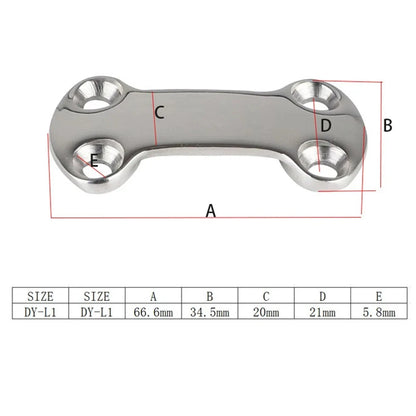 Set of 4 Heavy Duty Stainless Steel Pad Eye Plates for Marine Use