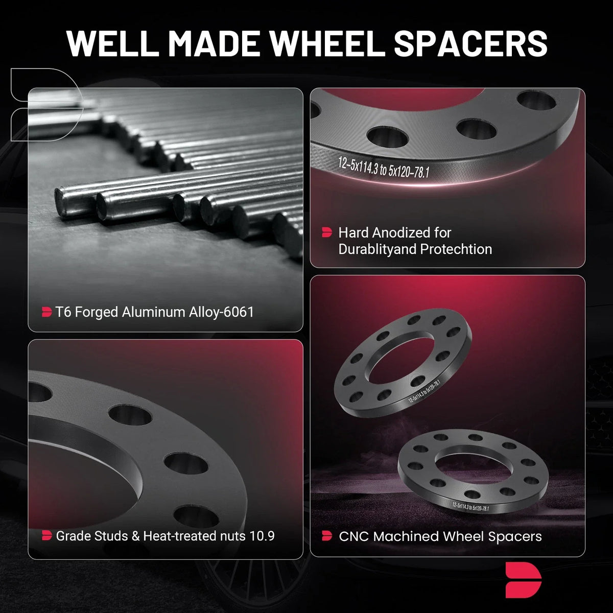 2Pcs 1/2" Wheel Spacers for Lexus RC300 2016–2021 (5x114.3/5x120)