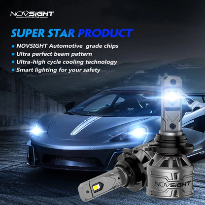 Set of 4 NOVSIGHT 9005 9006 LED Headlights Combo Bulbs 6500K High Low Beam