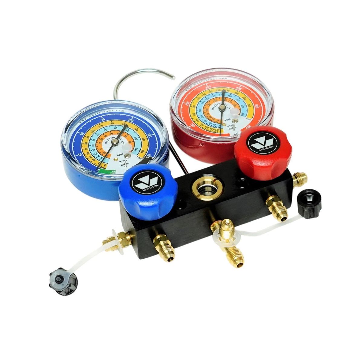 Aluminum Charging Manifold with 24" Hoses for HVAC Refrigeration