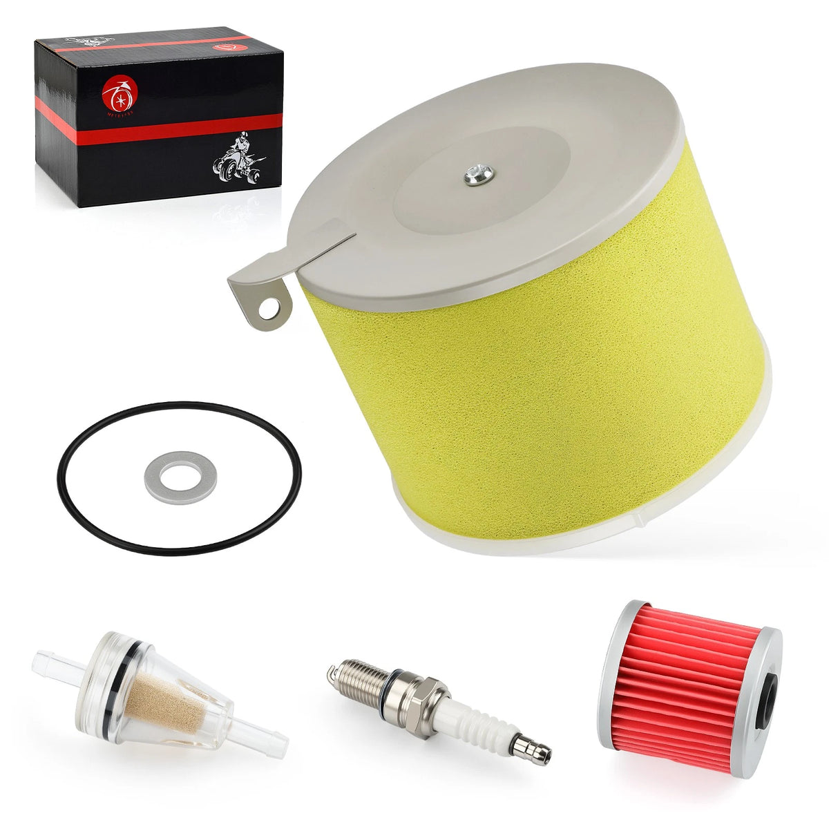 Air Filter Foam Holder Kit & Oil Filter for Kawasaki Bayou KLF220 KLF250 KLF300B (1990–2004)