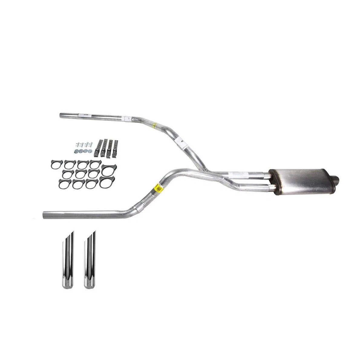 Dual Exhaust 2.5" Pipe & Muffler with SW Tip for F150 (1987–1994)