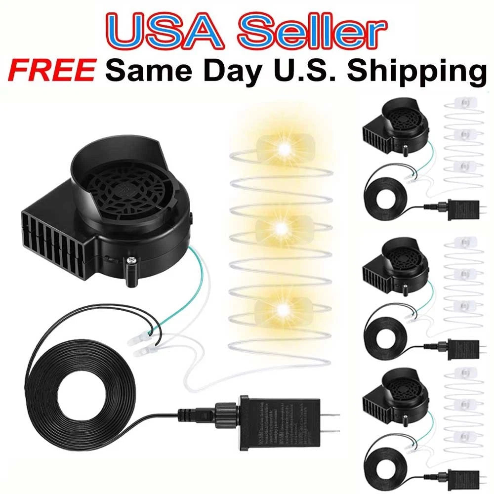 Set of 3 12V Fan Blower Motors with 3 LEDs for Yard Inflatable Decor