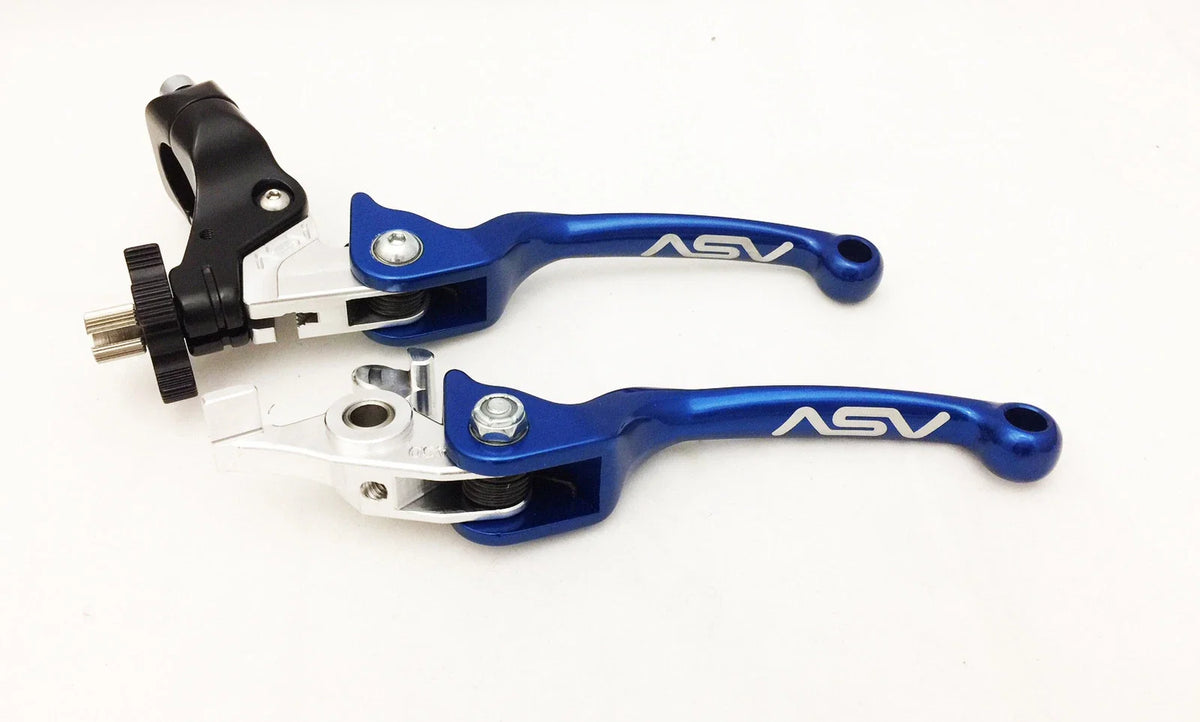 2X ASV F3 Front Brake Clutch Perch Levers Pair Blue for Yamaha Raptor 700 (2007–Present)