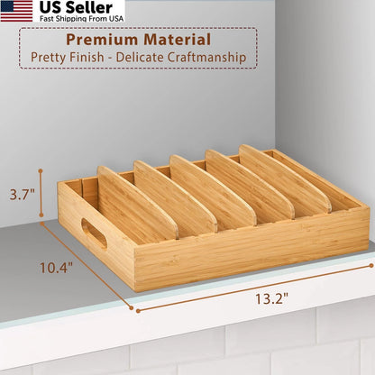 Kitchen Cabinet Organizer for Food Storage (Large, Natural Bamboo)