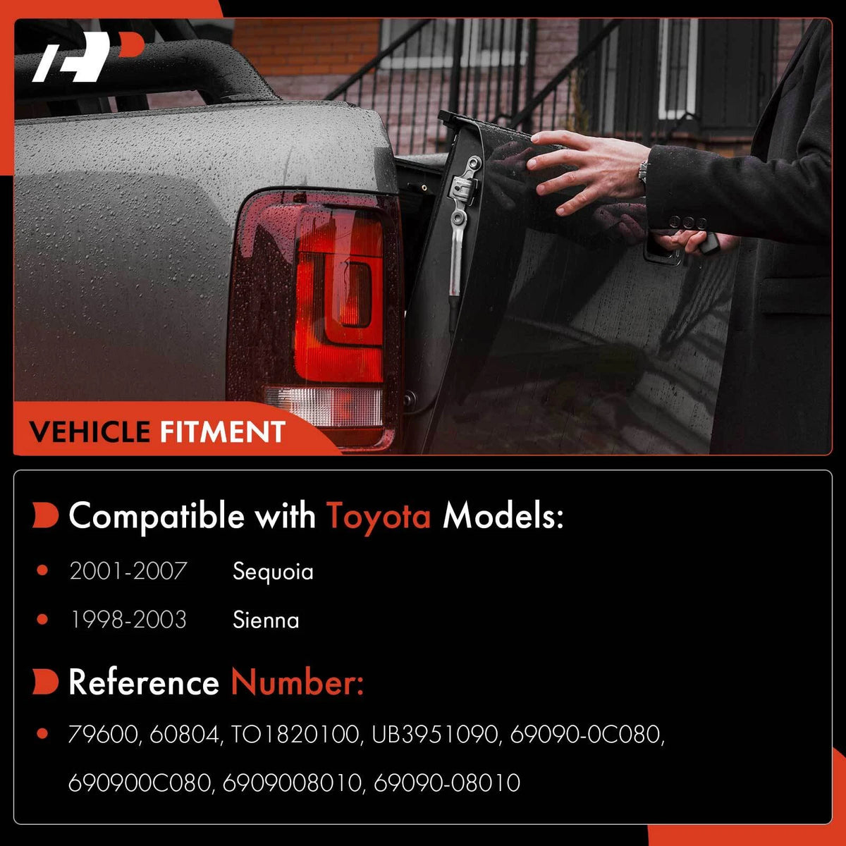 Metal Tailgate Handle for Toyota Sienna (1998–2003) Sequoia (2001–2007) - 69090-0C080, 690900C080, TO1820100