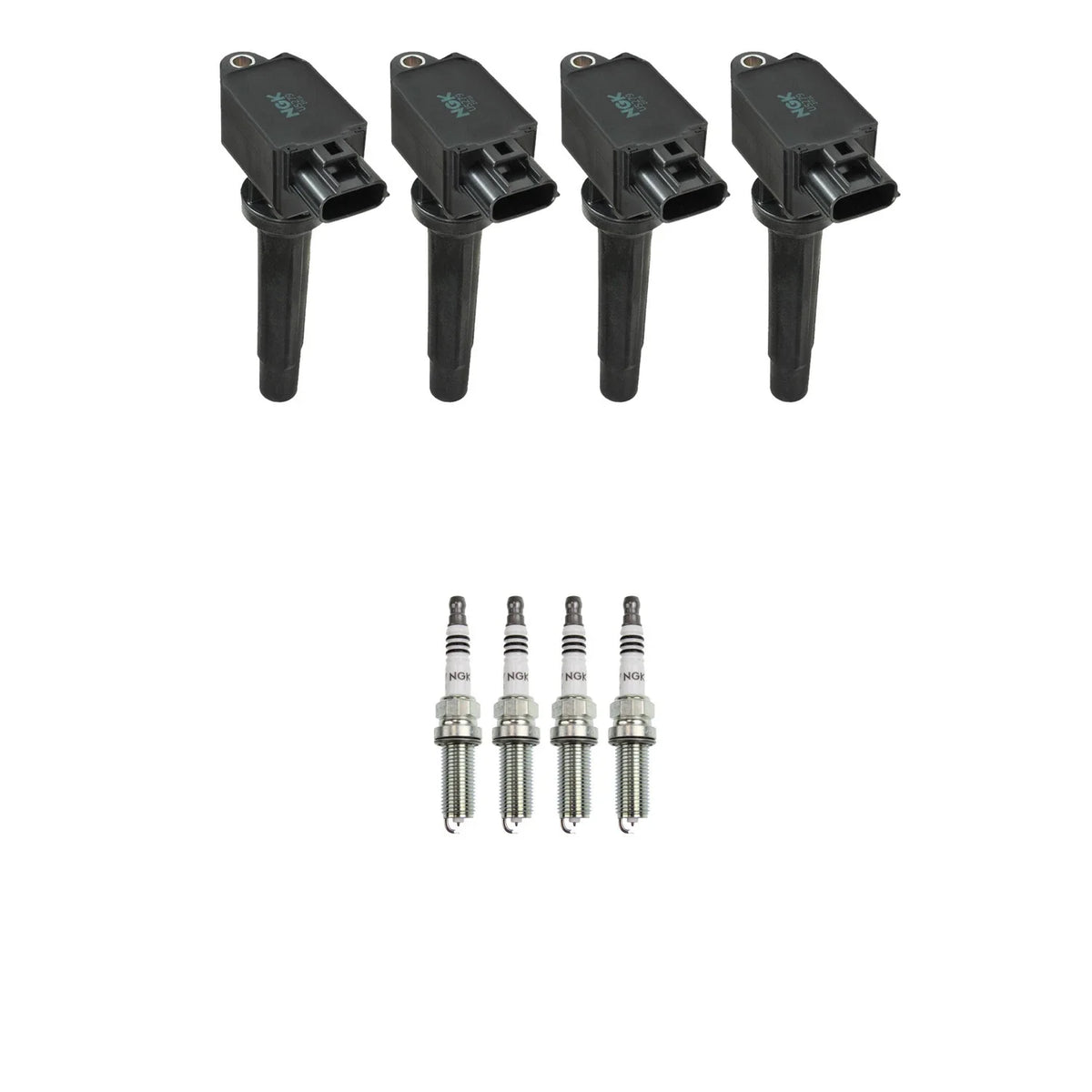 Set of 4 NGK Ignition Coils & Iridium Spark Plugs for Mazda 3, 6, CX-30, CX-5 (2010–2023)