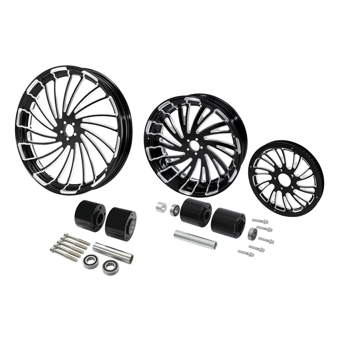 30" Front & 18" Rear Wheel Rim Hub Belt Pulley for Harley Touring (1997–2008)
