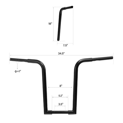 1 1/4" 18" Rise Ape Hangers Handlebar for Harley Sportster XL 883 XL1200