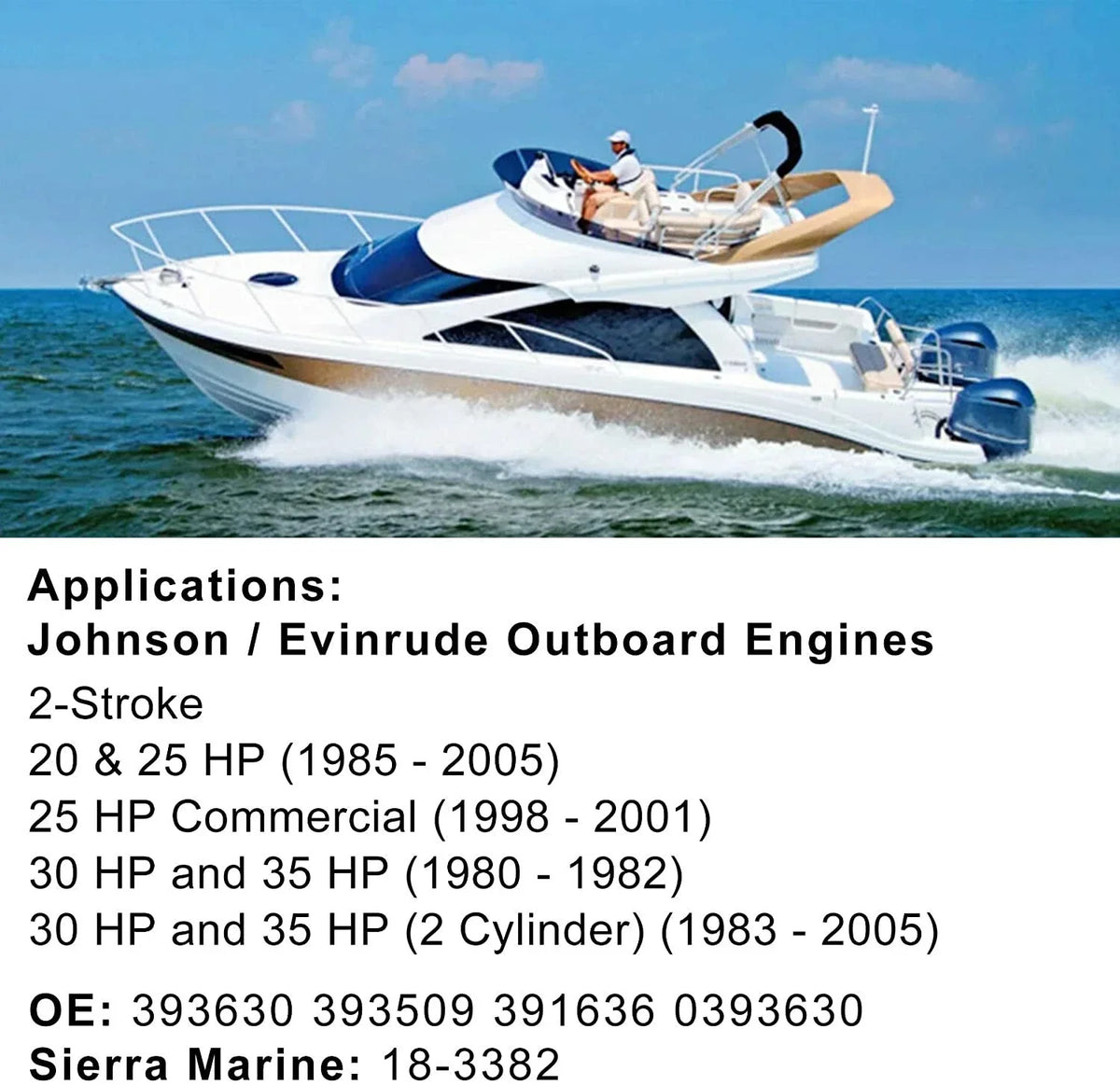 Water Pump Impeller Kit for Evinrude Johnson 20-35 HP Outboard (Replaces 393630)