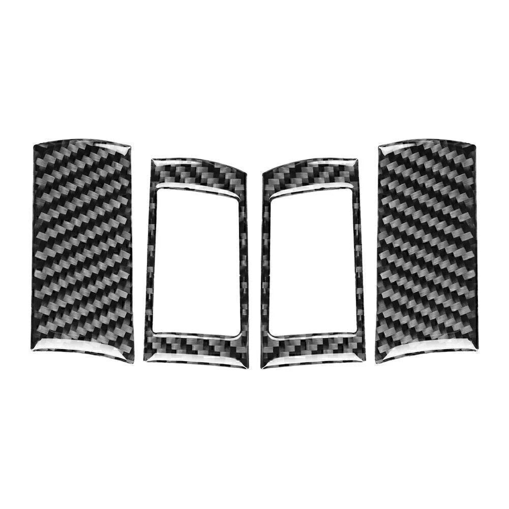 Set of 4 Carbon Fiber Steering Wheel Button Cover Trim for Dodge Challenger (2008–2010)