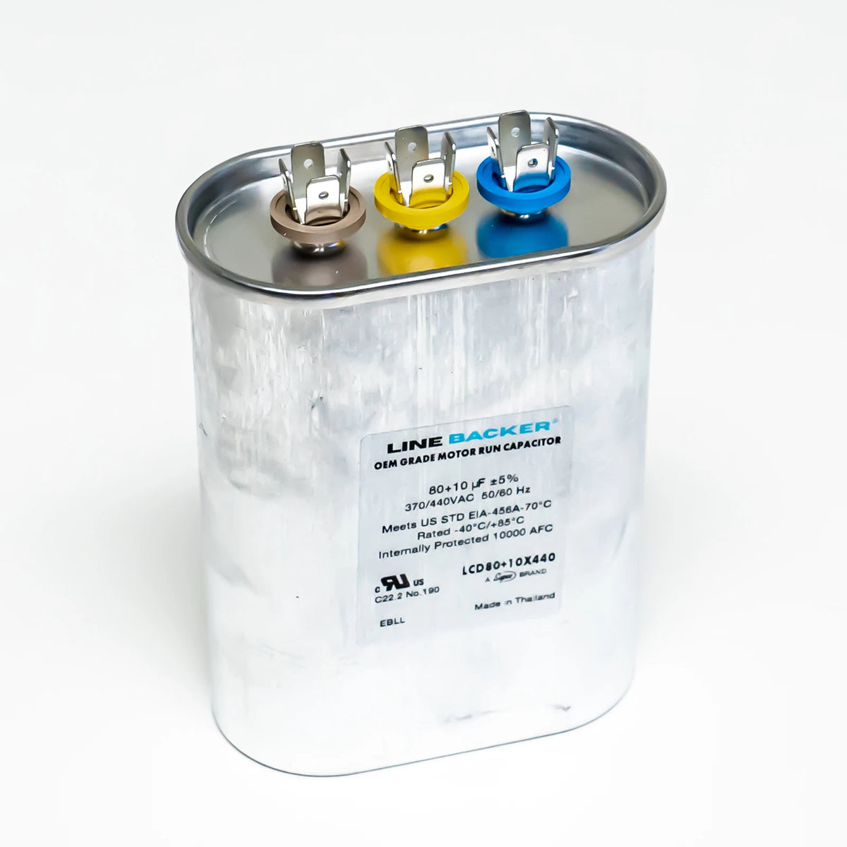 Supco Capacitor Oval Dual Run 80 + 10 uf for HVAC Motors (370/440 Volts)