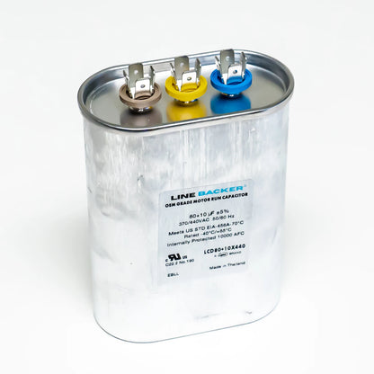 Supco Capacitor Oval Dual Run 80 + 10 uf for HVAC Motors (370/440 Volts)