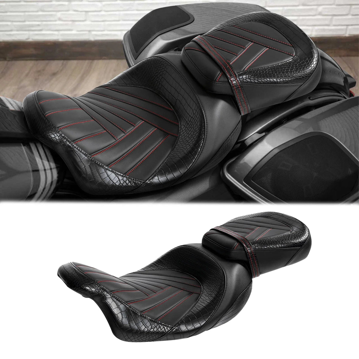 Rider Passenger Seat for Harley Touring Electra Street Road Glide (2009–2023)