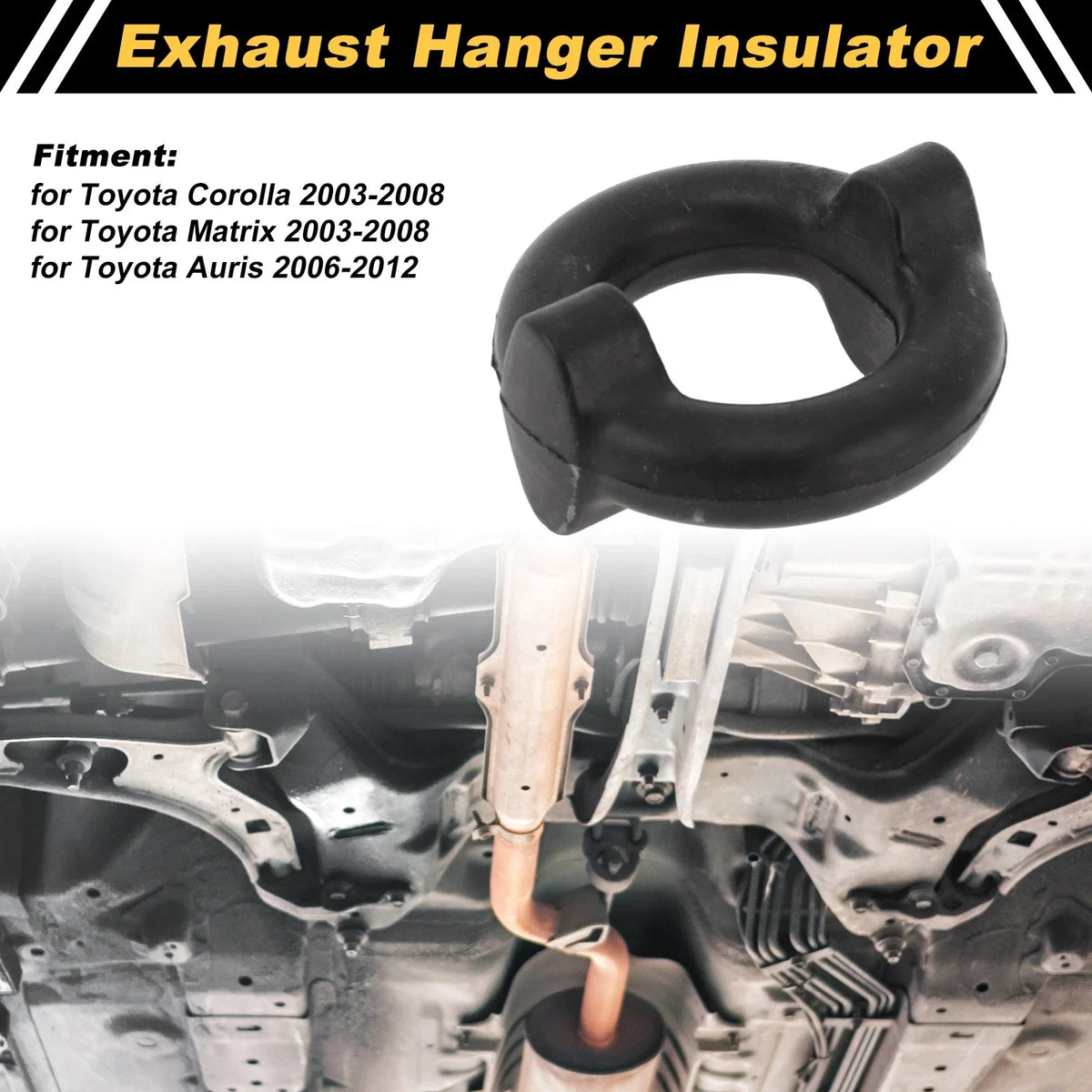 Muffler Exhaust Hanger for Toyota Corolla (2003–2008) No. 35711 Black 1 Pc