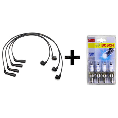 Ignition Spark Plugs + Leads for Hilux RZN147 2.0L 1RZE 4cyl (1997–2002)