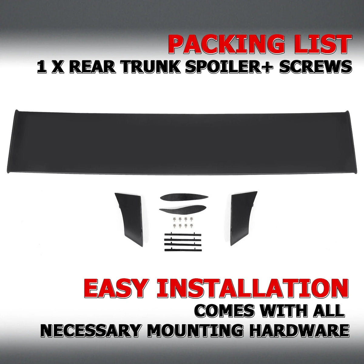 Rear Trunk Spoiler Wing Lip for Pontiac GTO (1970–1972) Black Factory Style