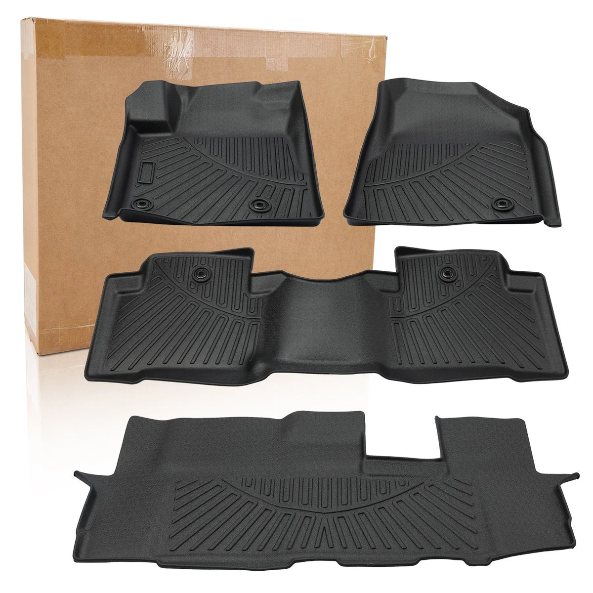 Set of 2 Front & Rear Floor Mats Liners TPE for Honda Pilot (2009–2015)