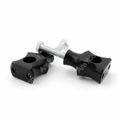 Set of 2 Black 7/8" 22mm Bar Clamp Risers for Dirt Bike ATV Quad