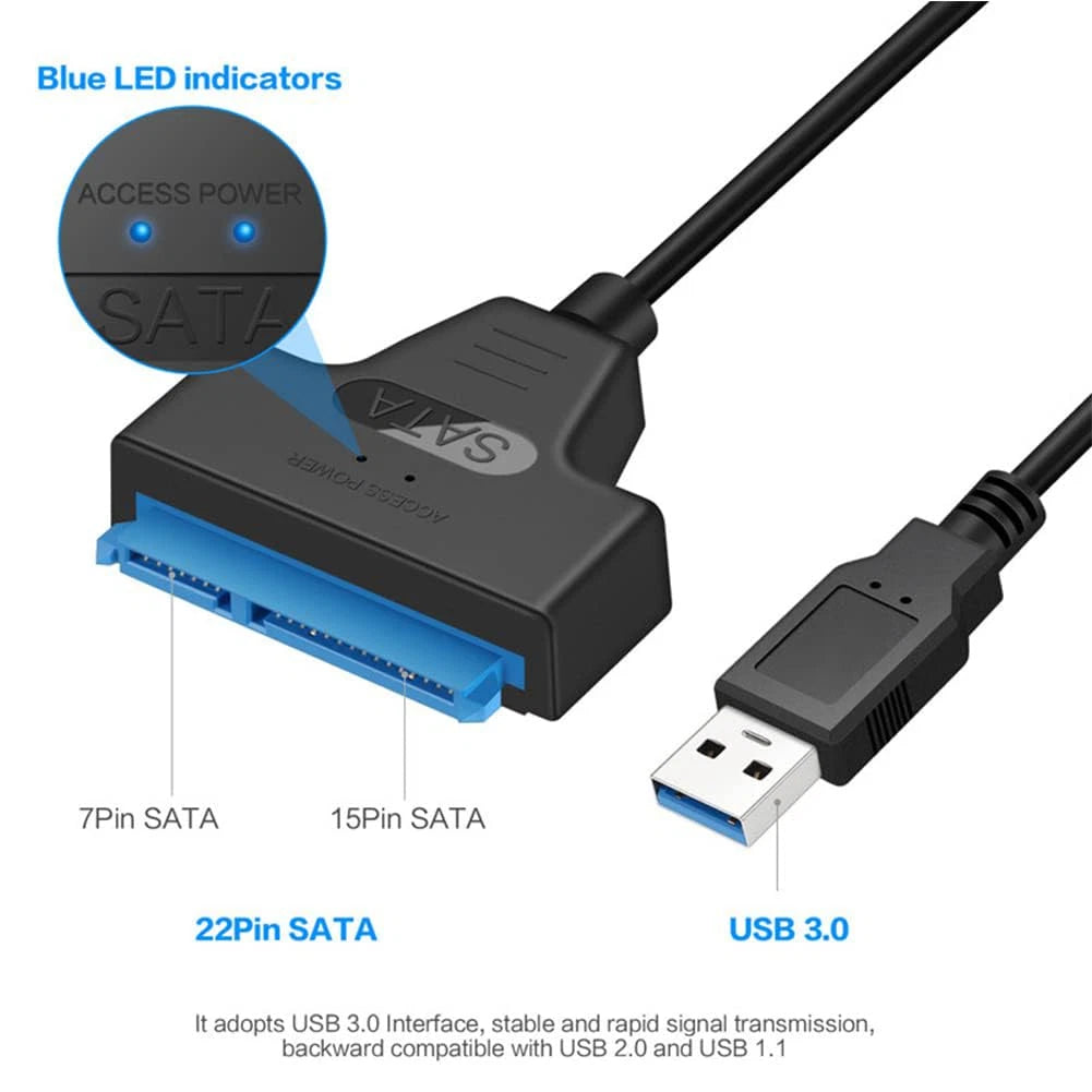 USB 3.0 to 2.5" SATA III Hard Drive Adapter Cable for