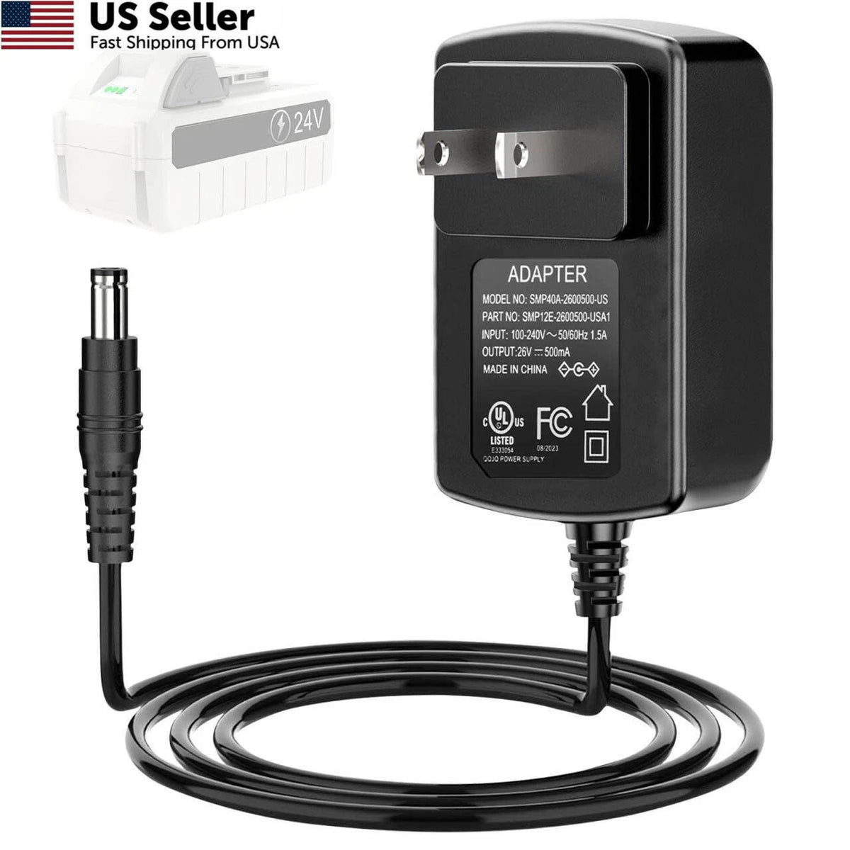 24V Quick Charger for Snow Joe & Sun 24V iBAT24