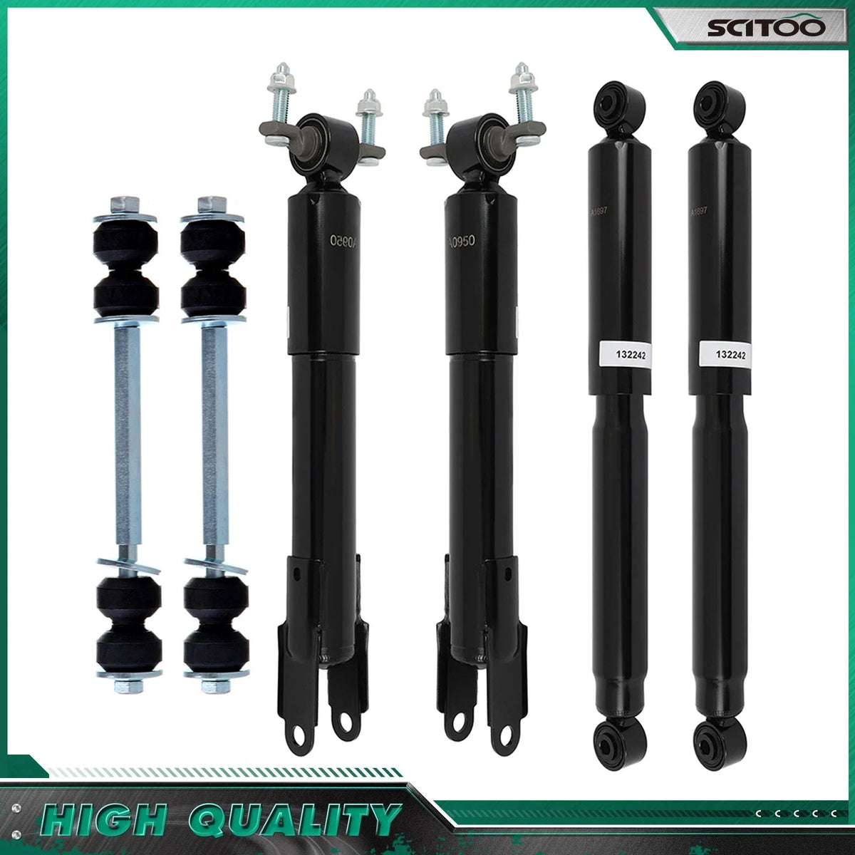 Set of 4 Front Rear Shocks Sway Bars Kit for Silverado Sierra 2500 3500 HD (2011–2019)