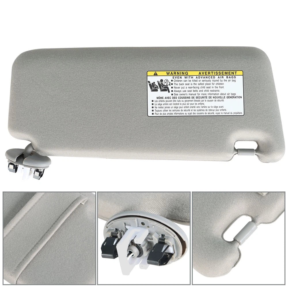 1PC Gray Sun Visor for Toyota Camry (2007–2011) with Sunroof and Light