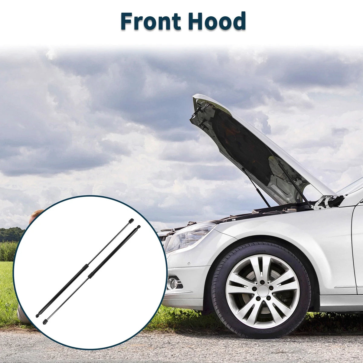 Set of 2 Front Hood Lift Supports Struts No. 51238240596 for BMW 745i/745Li (2002–2005)