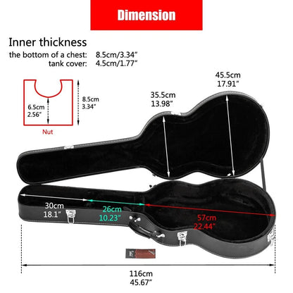 Glarry PU Leather Hard Case for Gjazz Electric Guitar