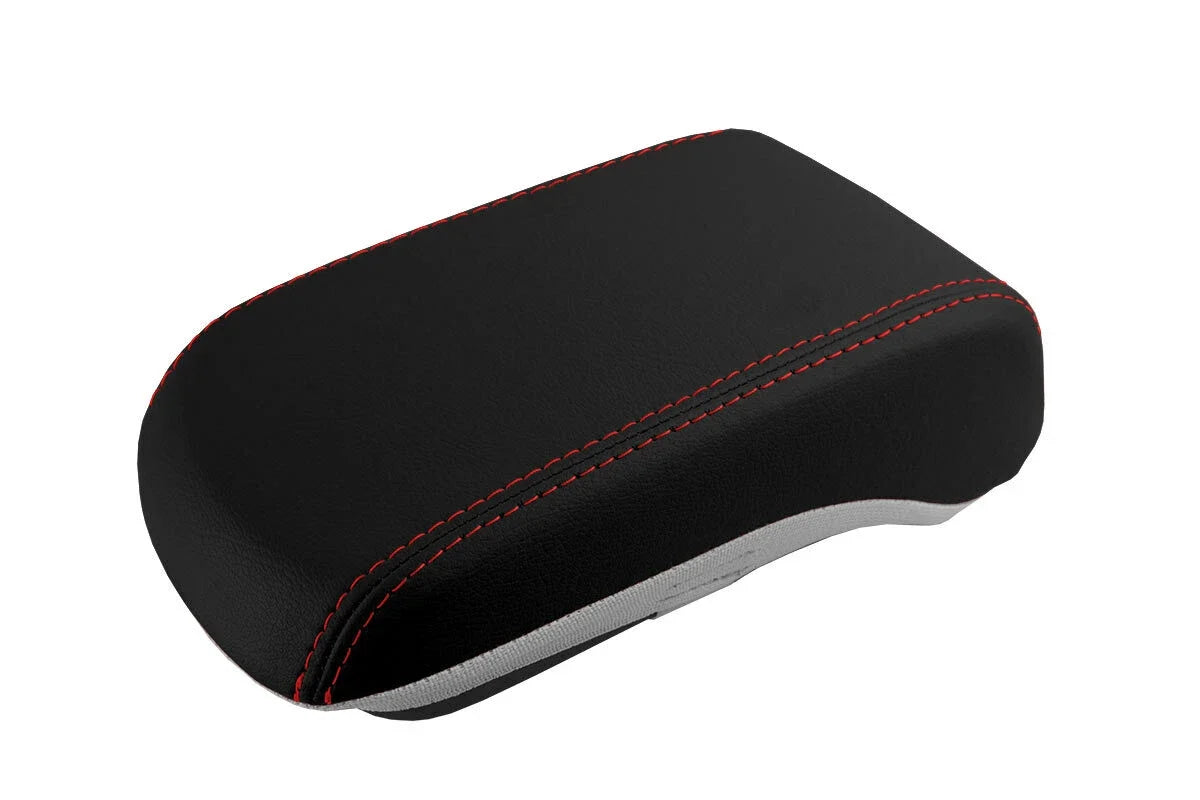 Console Lid Pull Over Cover Leather for Mitsubishi Lancer (2008–2016) Red Stitch