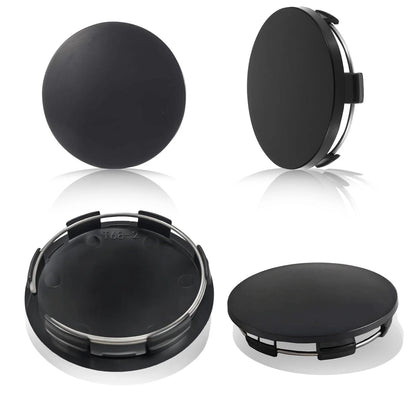 60mm Black Wheel Center Caps for (2.33 Inch Outer) - Set of 4