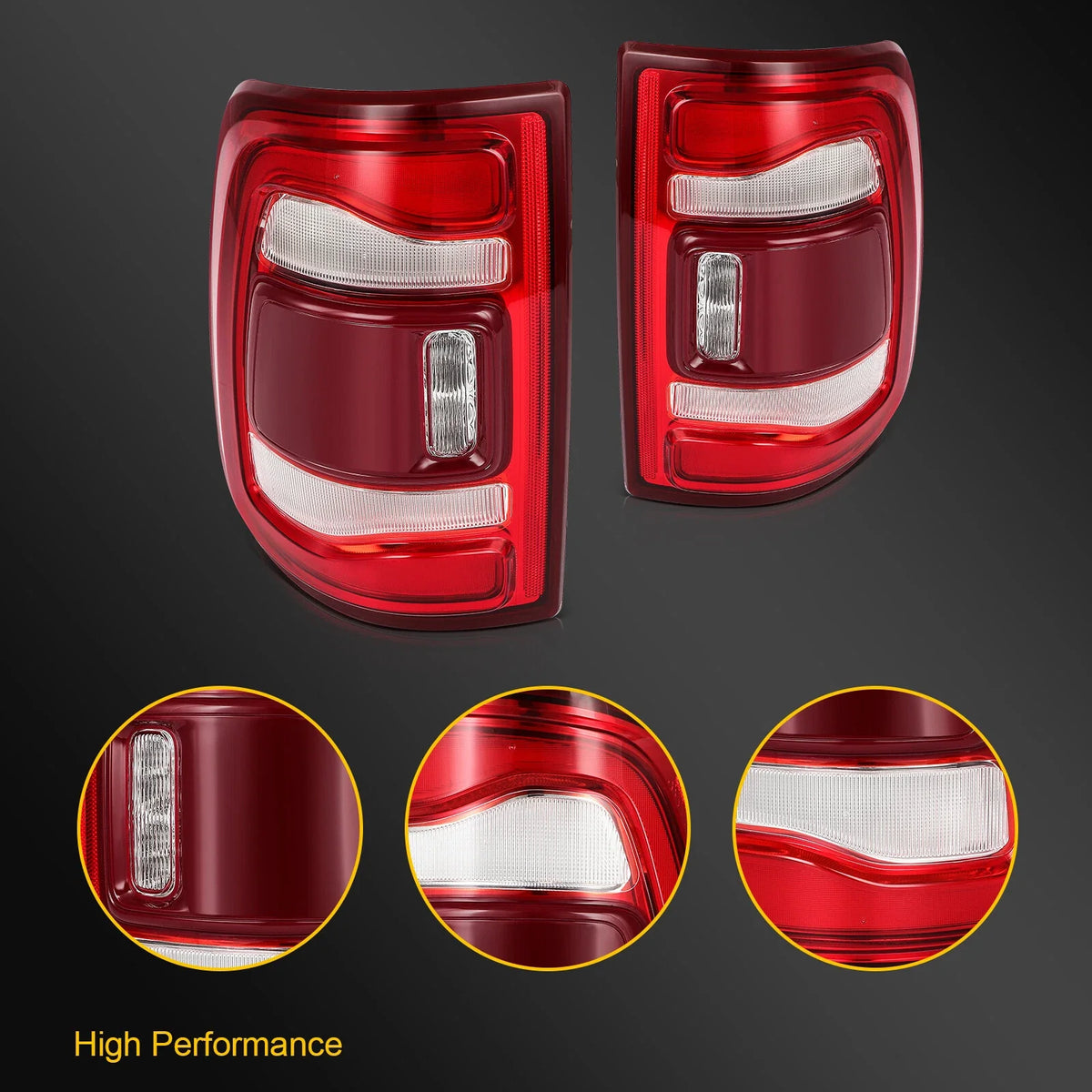 Pair LED Tail Light Assembly for Ram 2500 3500 (2019–2024)