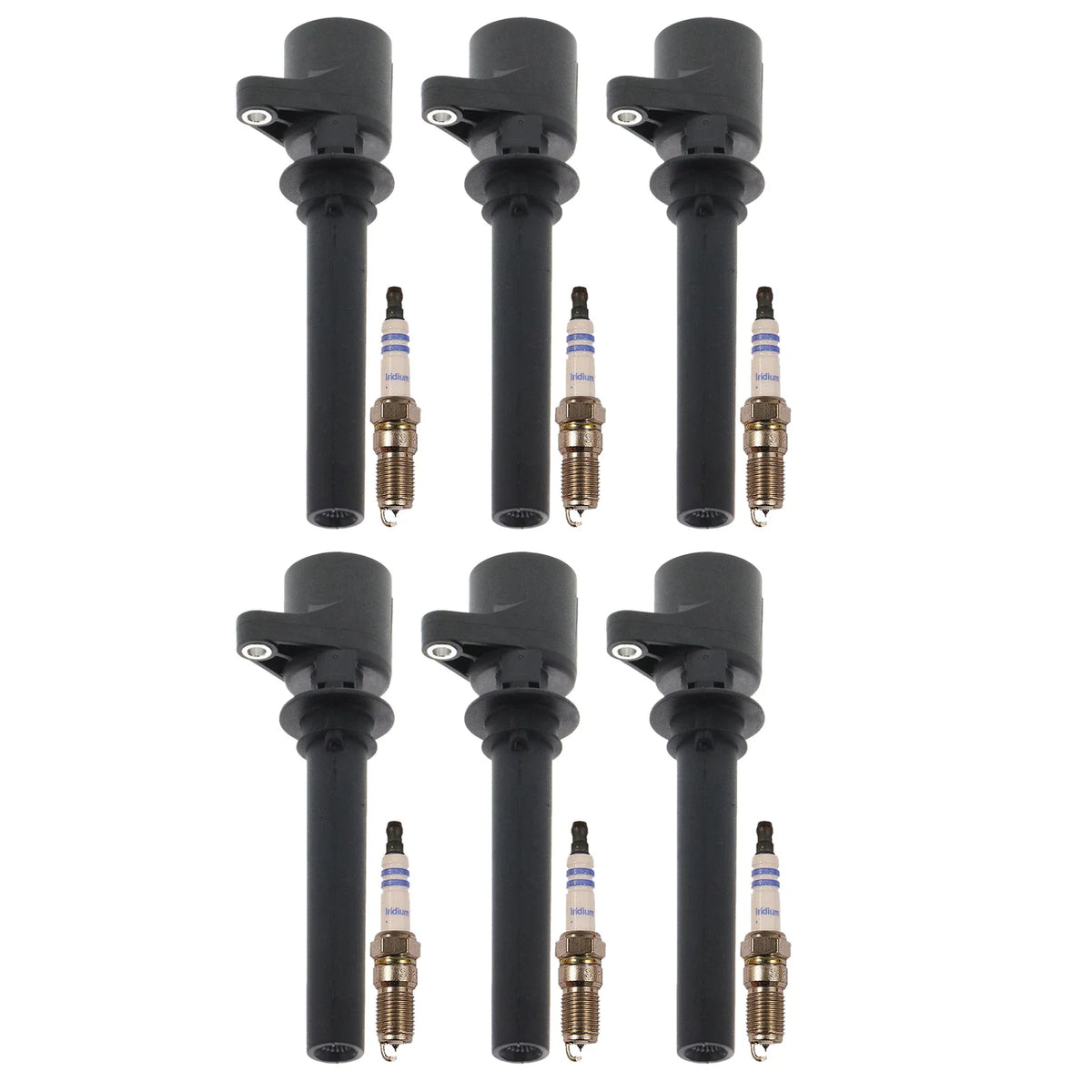 Set of 6 Ignition Coils & 6 Iridium Spark Plugs for Ford Mazda Mercury V6