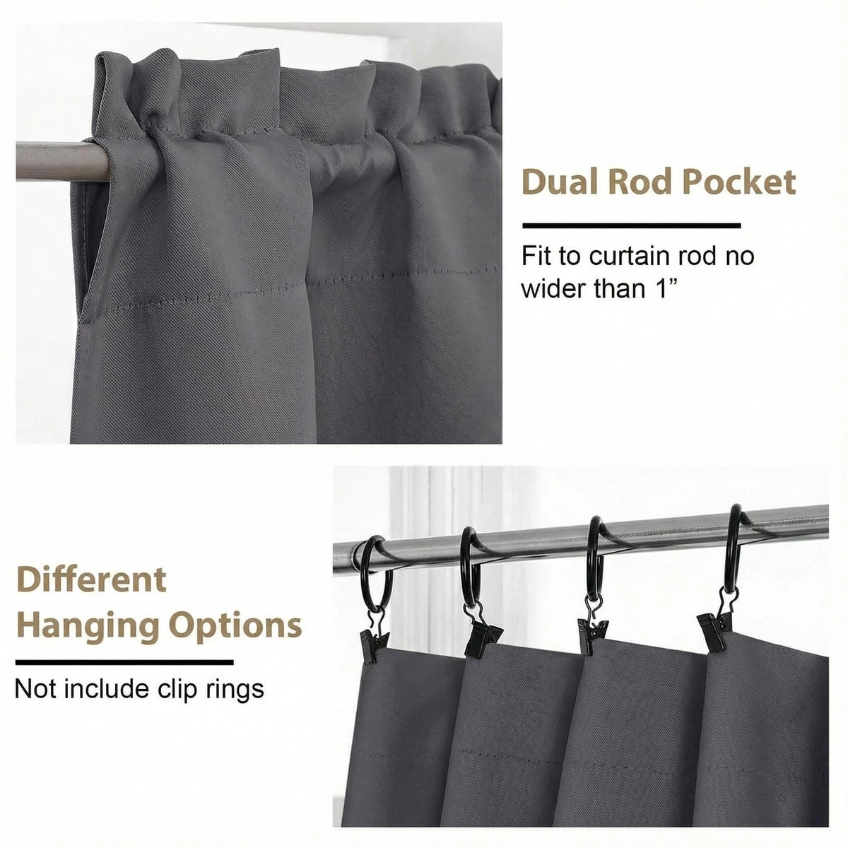 Charcoal Grey Valance for 60"W x 14"L (Pack of 1)