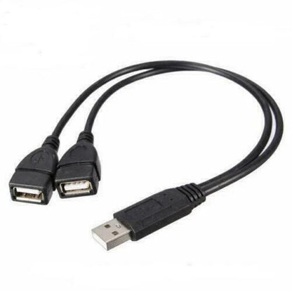 USB 2.0 Male to 2X Female Splitter Hub Adapter for Universal Use