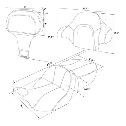 Set of 2 Seat Backrest Pads for Harley Touring Road Glide (2014–2023)