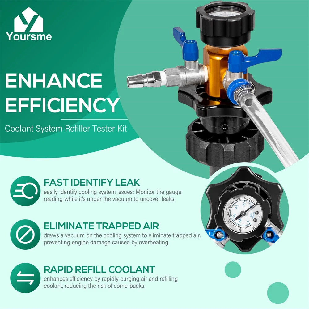 Coolant System Refiller Kit for Vacuum Coolant Refill Tool