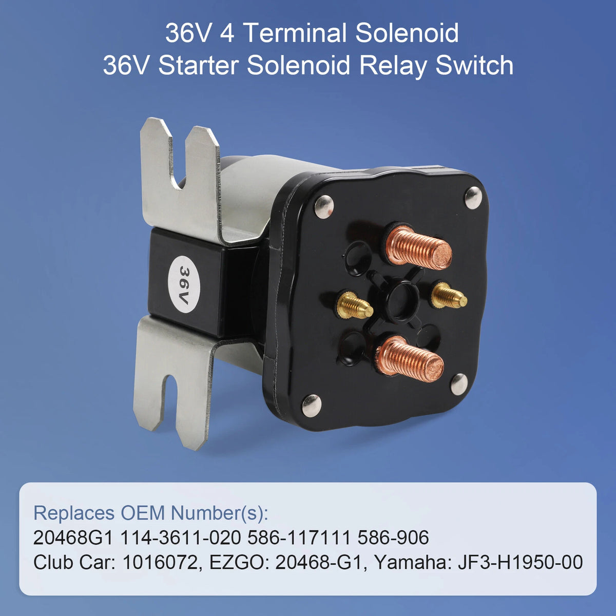 36V Heavy Duty Solenoid for E-Z-GO Electric (1989-UP) 20468-G1 586-117111