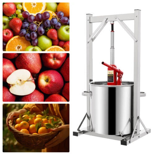 5.8Gal Manual Stainless Steel Cider Press with Hydraulic Jack