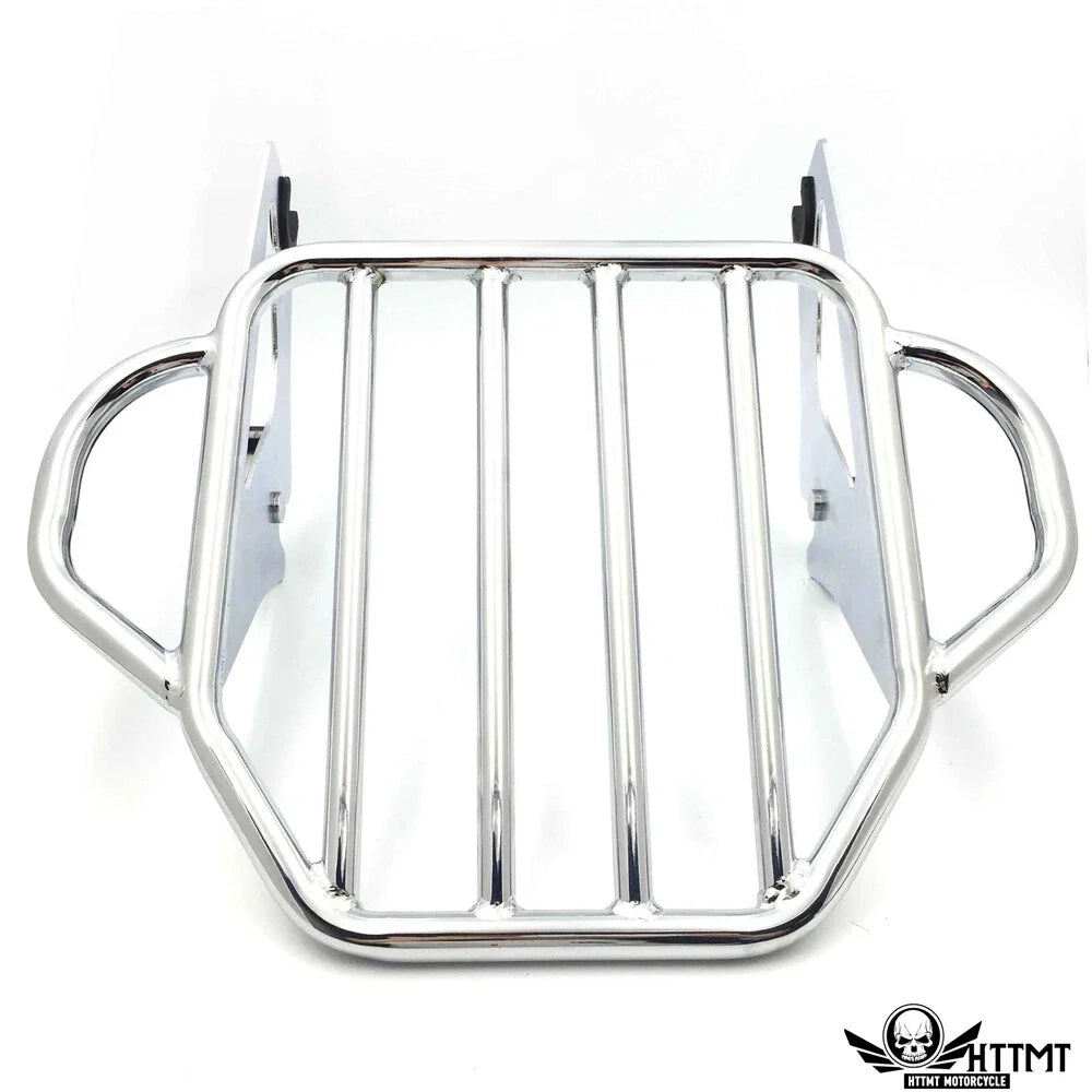 2X Chrome Detachables Luggage Rack Docking for Harley Touring Road King (2014–2019)