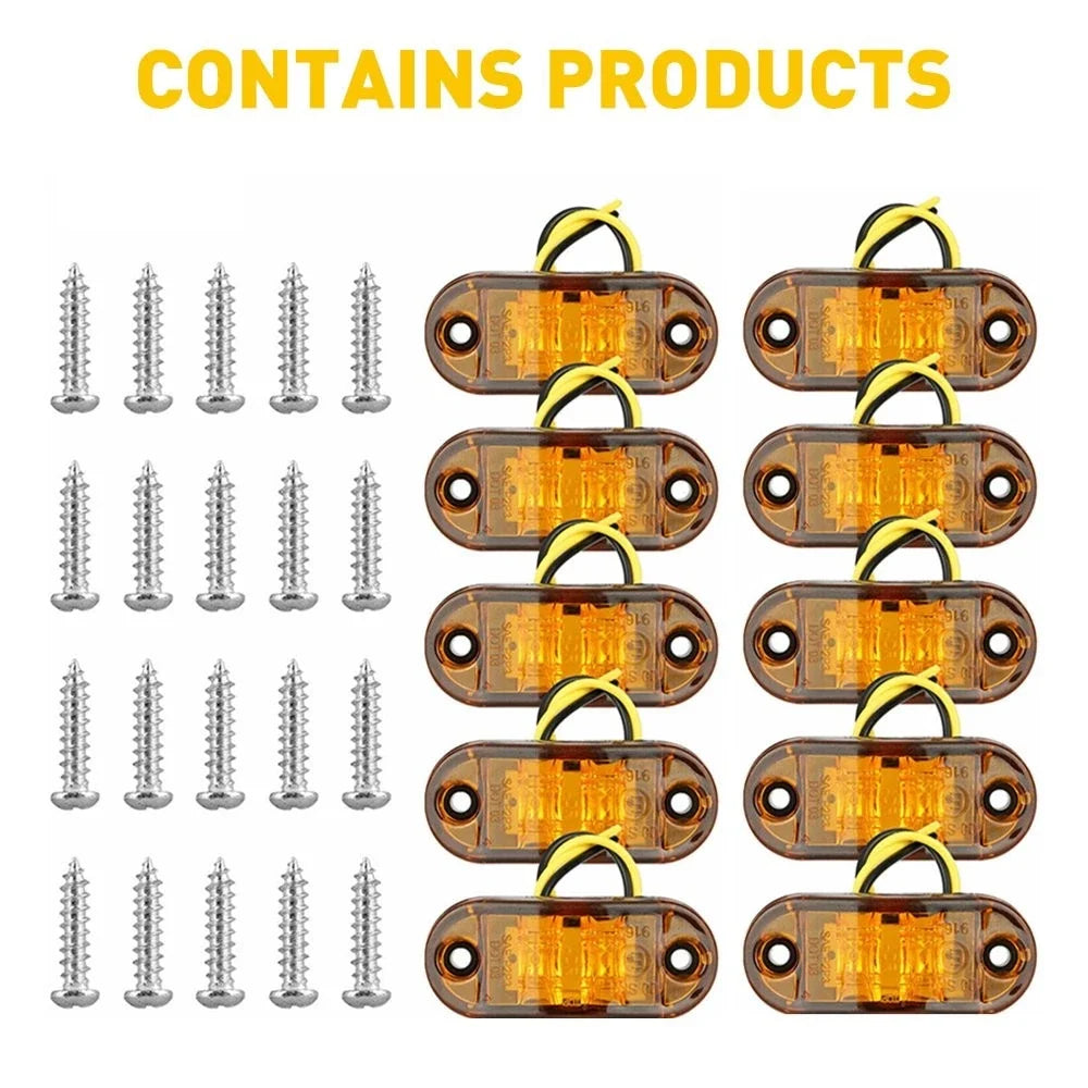 Amber Yellow LED Clearance Side Marker Light for Trailer Truck (Boat, RV, EV)