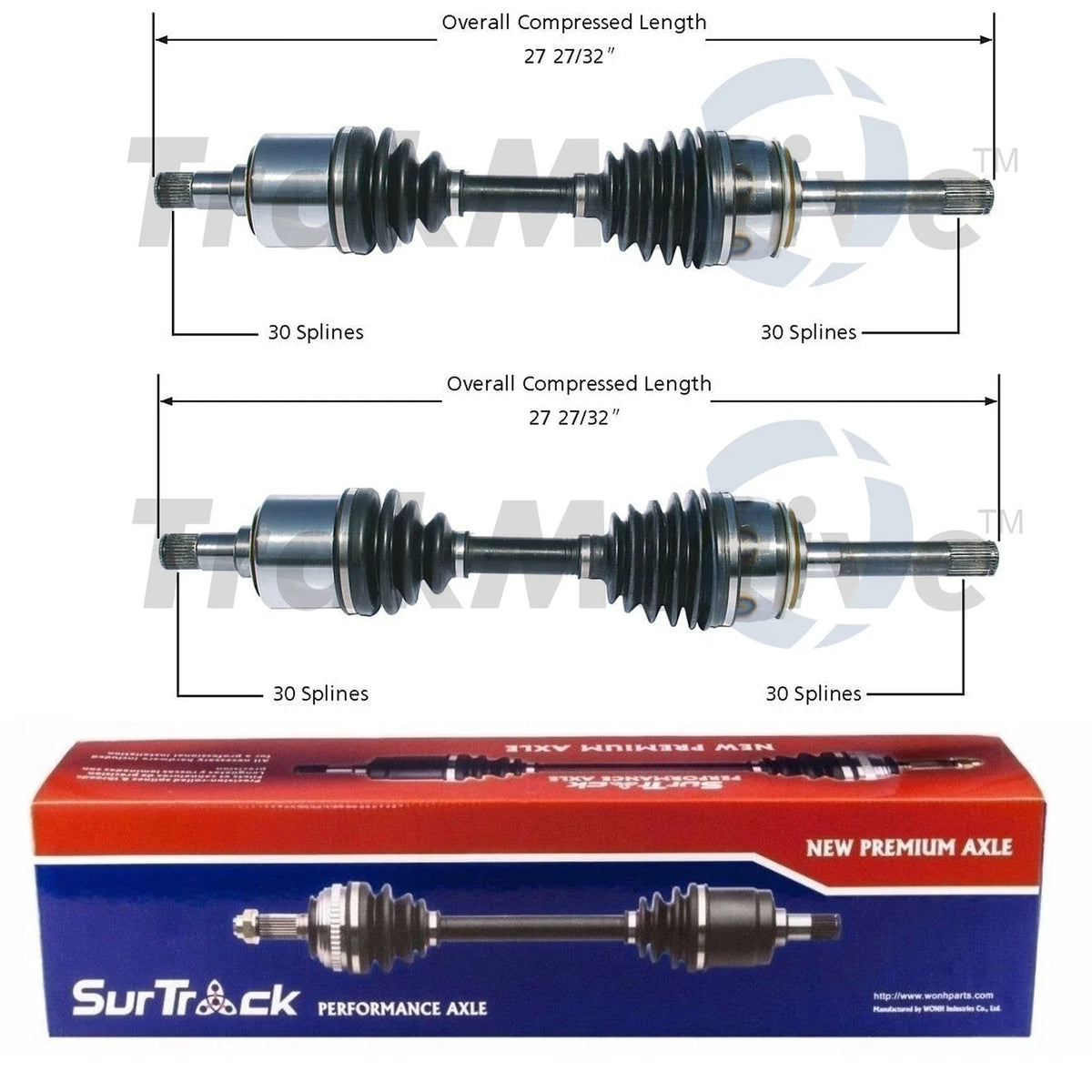 Set of 2 Front CV Axle Shafts for Lexus LX470, Toyota Land Cruiser (1998–2007)